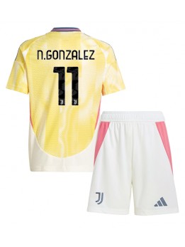 Billige Juventus Nicolas Gonzalez #11 Bortedraktsett Barn 2024-25 Kortermet (+ Korte bukser)